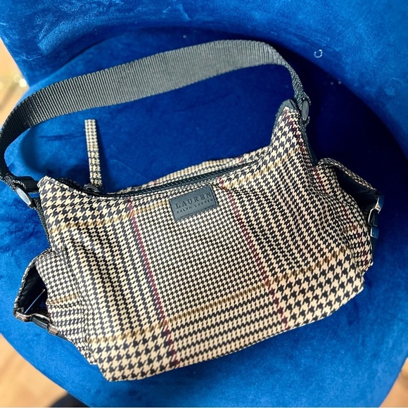 Lauren Ralph Lauren | VTG Houndstooth Small Hobo Handbag - Picture 2 of 14